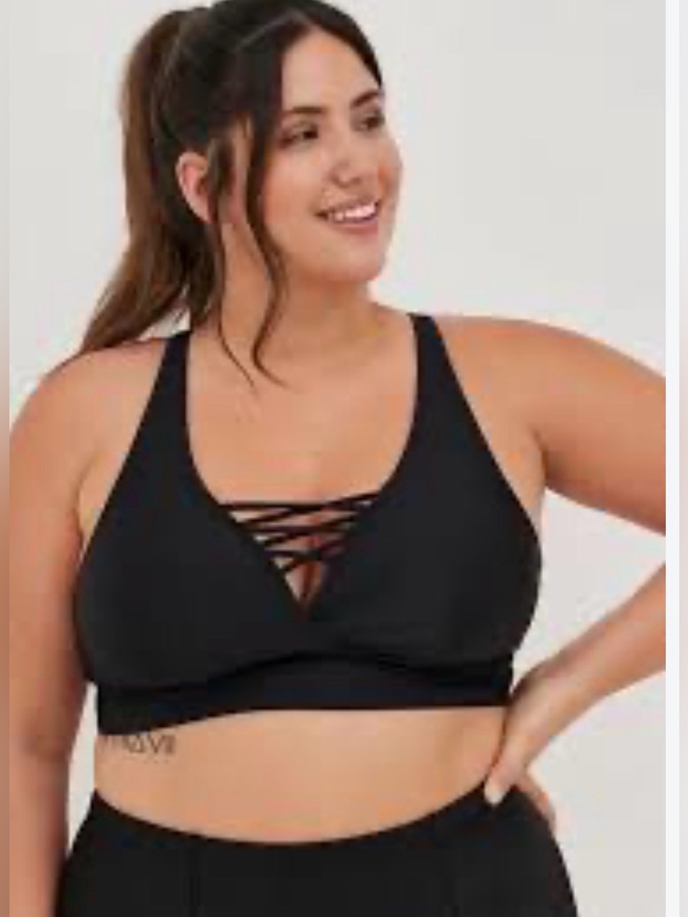 Torrid black Wireless Strappy Lace Up Bikini Top size 2XL